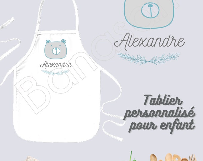 Customizable kitchen apron for children / Junior, Personalized birthday gift idea, original Christmas, apron for little chef