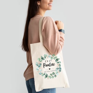 Sac EVJF personnalisé au prénom, date de votre choix Cadeau témoin, demoiselle d'honneur, future mariée, mariage, Tote bag, pochette image 3