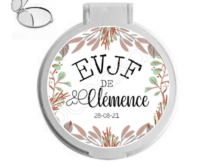 Custom pocket mirror for EVJF, bachelorette party, bridesmaid, witness ...