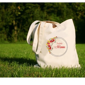 Borsa tote &quot;Super Granny&quot;, borsa tote, borsa di cotone tela, colore, tela, regalo, Possibile per la nonna, tata, Padrona ...