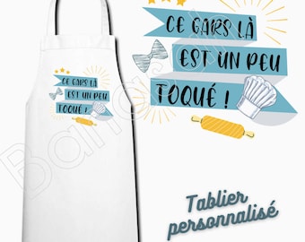 White customizable kitchen apron, adult size, Dad gift idea, humor, funny