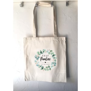 Personalised cotton tote bag for bachelorette party with first name, date of your choice!   handmade wedding wedding EVJF