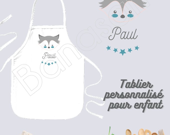 Customizable kitchen apron for children / Junior, Personalized birthday gift idea, original Christmas, apron for little chef