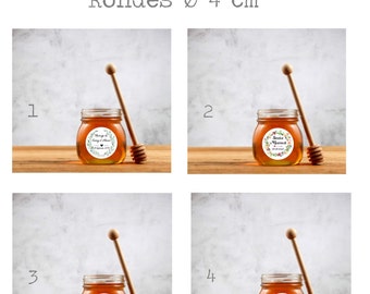 Personalized Round 4cm self-adhesive labels, Baptism label, wedding label, Baptism, communion, jam jar label, honey