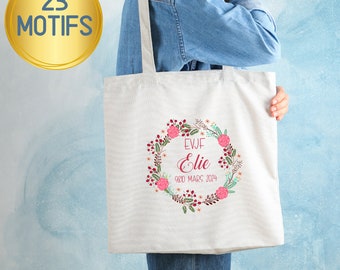 Personalized bachelorette bag with the name and date of your choice! Gift for witness, bridesmaid, bride-to-be, wedding, tote bag, clutch