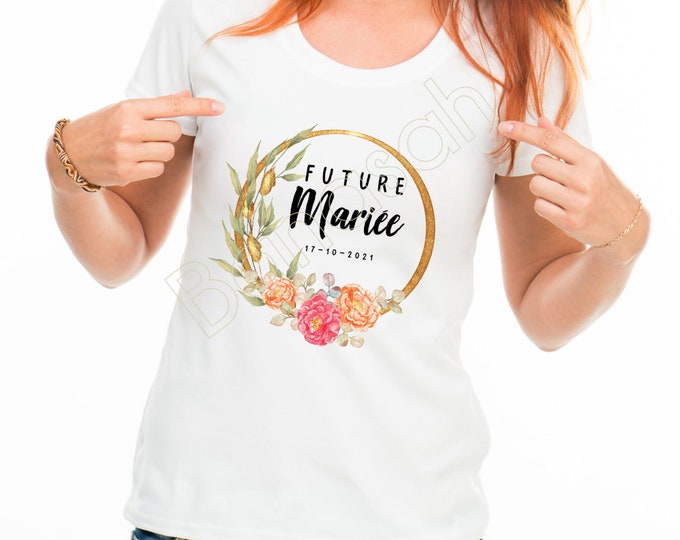 Cotton T-shirt for EVJF "Future Bride"! Gift witness wedding Young girl's life funeral