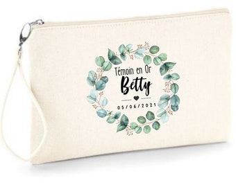 Zipped pouch for Witness or Bridesmaid! Practical and personalized gift Wedding