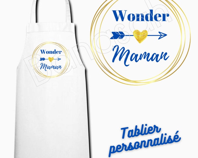 White customizable kitchen apron, adult size, mom gift idea, humor, funny