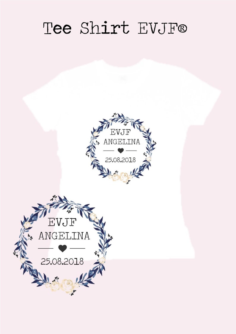Imprim/é en France T-Shirt Appelez moi Madame bleu et rose vif Future mari/ée