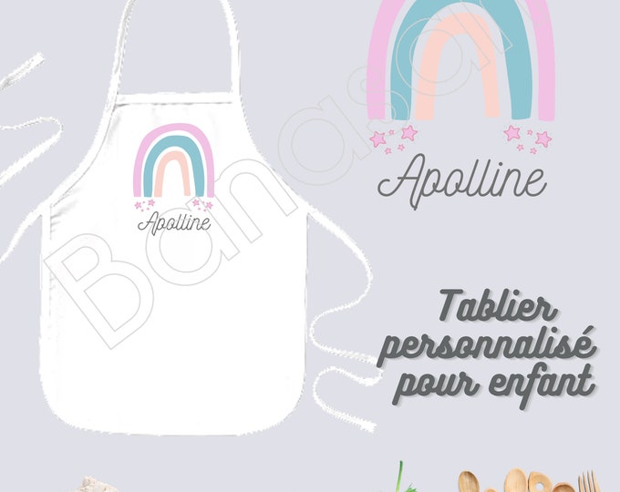 Customizable kitchen apron for child / Junior, personalized birthday gift idea, original christmas, apron for little chef