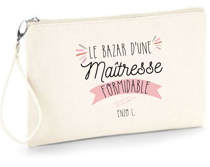 Large personalized zipped pouch! Fast shipping, Available for Mistress, Atsem, Avs, Nanny, Granny, Mom, Godmother, Auntie, Auntie,...