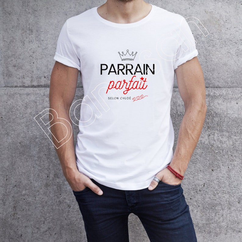  Tee  shirt  personnalis  Parrain Parfait selon pr nom Etsy