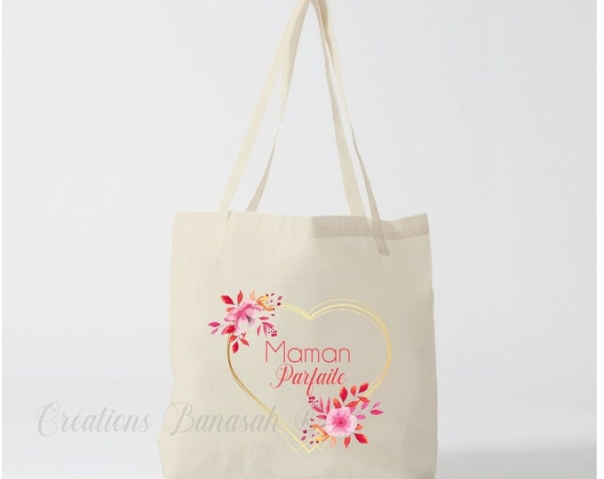 Tote bag "Perfect Mom" , tote bag, cotton canvas bag, color, canvas, gift, Possible for Grandma, Nanny, Mistress ...