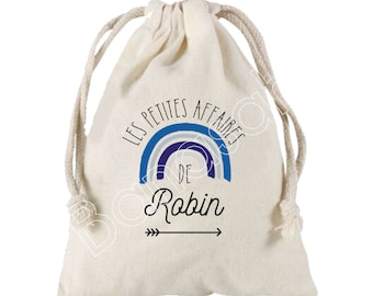 Große Tasche mit verschiebbaren Gliedern, personalisiert mit dem Vornamen Ihrer Wahl, 100 % Baumwolle, 25 x 30 cm