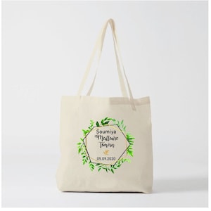 Tote Bag custom cotton Witness gift, bridesmaid with first name, date of your choice! marriage EVJF Bride