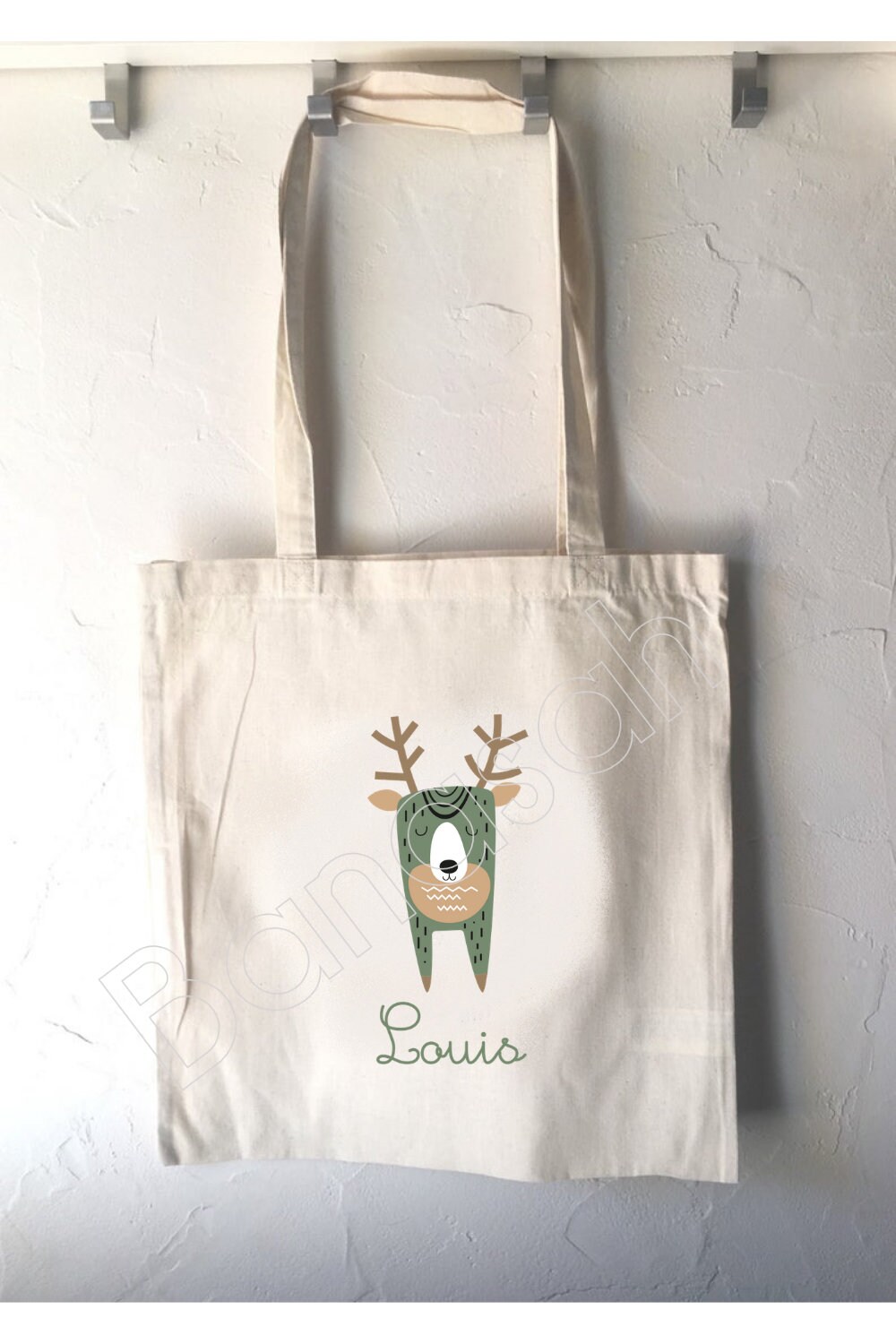 Canvas Tote Bag - Customize With Name Initial