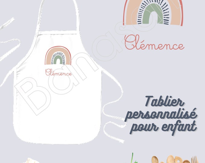 Customizable kitchen apron for child / Junior, Personalized birthday gift idea, original Christmas, apron for little chef