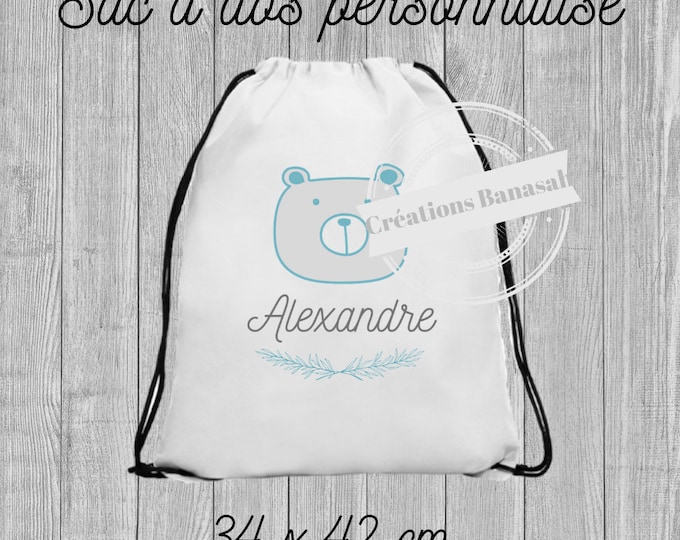 Custom cotton backpack with sliding links! Sending quick children back-to-school gift idea, school gift, useful gift