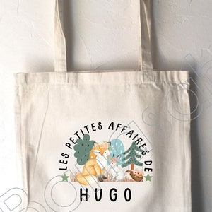 Tote Bag personnalisé pour Enfant, tote bag école, sac de toile cabas, sac à doudou, sac pour habits enfant, tote bag crêche