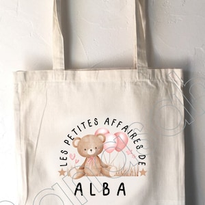 Tote Bag personnalisé pour Enfant, tote bag école, sac de toile cabas, sac à doudou, sac pour habits enfant, tote bag crêche