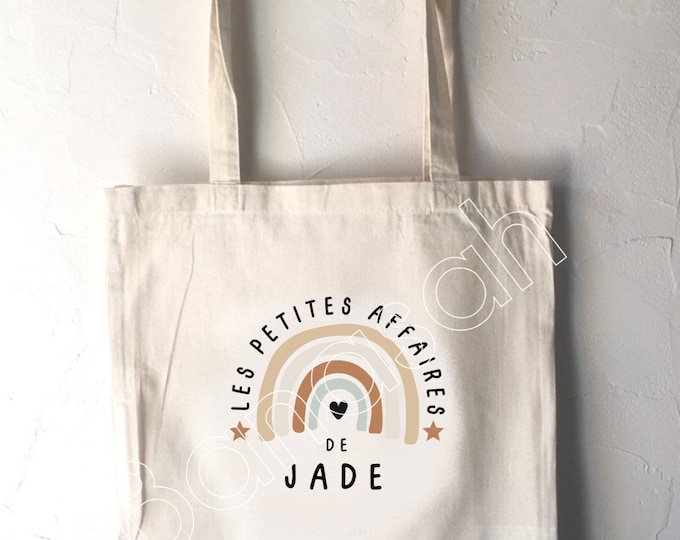 Personalized tote bag for children, school tote bag, canvas shopping bag, comforter bag, bag for children's clothes, nursery tote bag