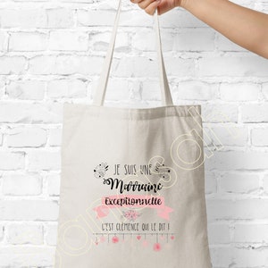 Tote bag personnalisé, sac de shopping, Disponible pour Mamie, Maman, Marraine, Tata, Nounou, Maîtresse ! Cadeau personnalisé & utile