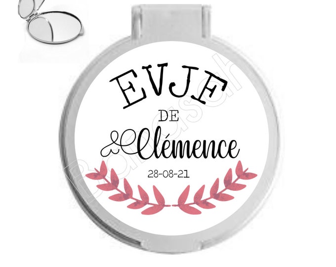 Custom pocket mirror for EVJF, bachelorette party, bridesmaid, witness ...