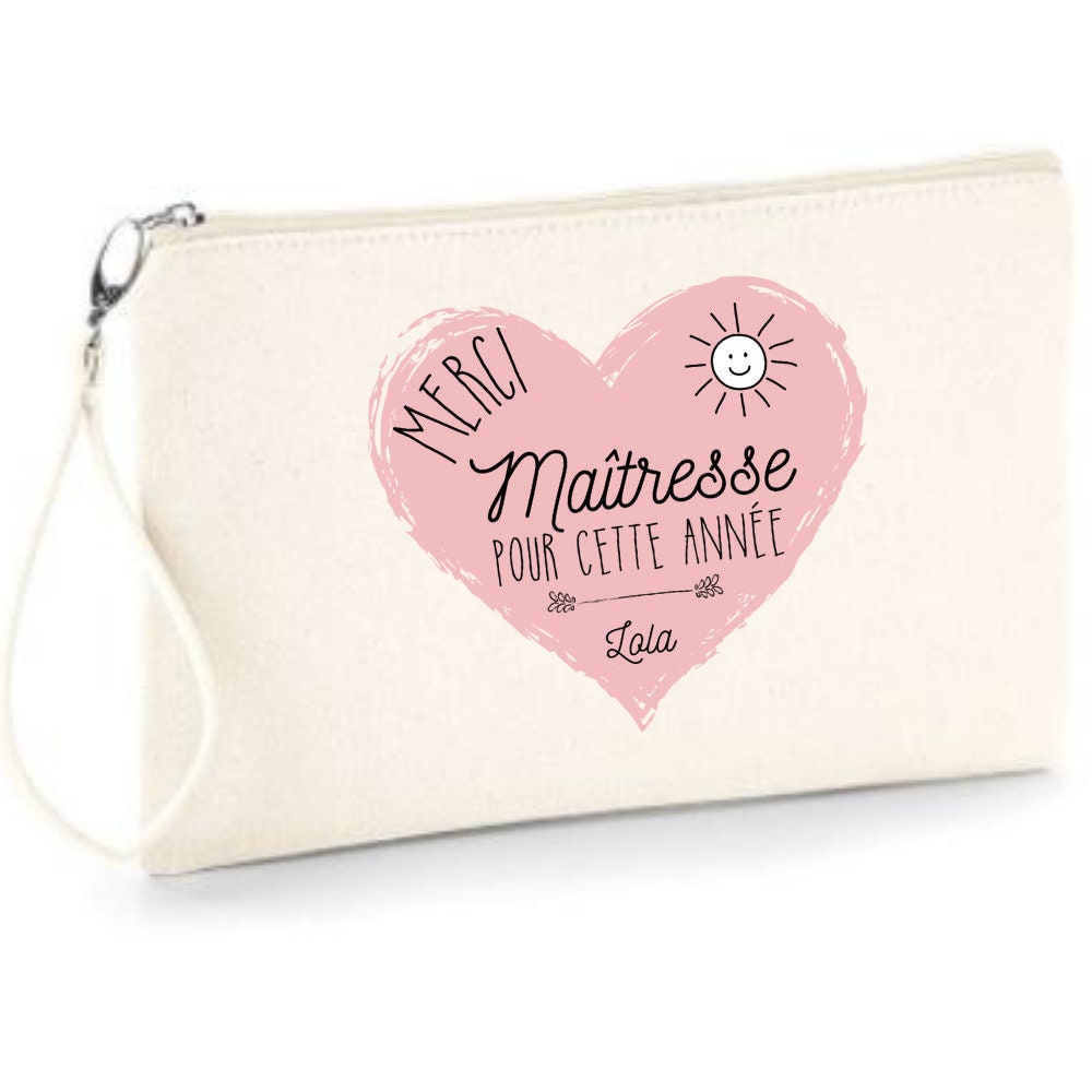 Pochette trousse pastel La plus gentille maîtresse personnalisable