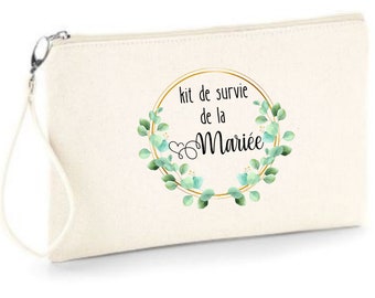 Zippered “Survival Kit” pouch as a gift! For the future Bride, witnesses and/or Bridesmaids, boho, country wedding