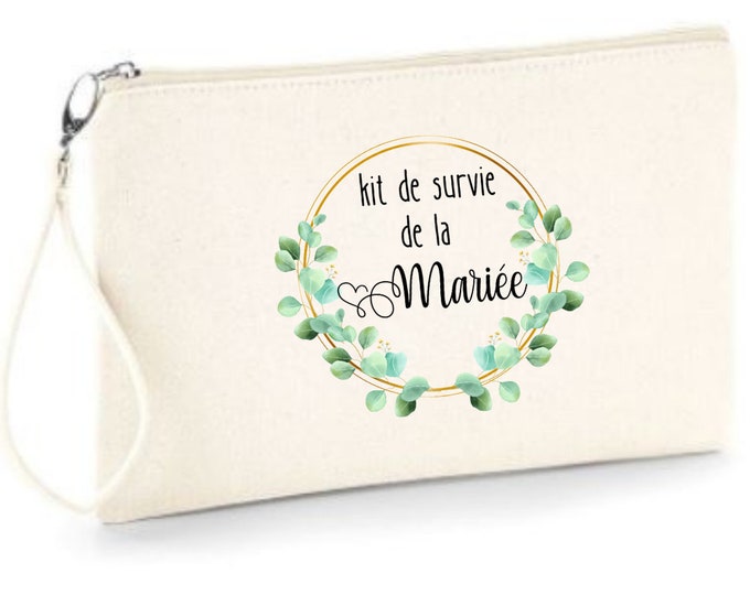 Zippered “Survival Kit” pouch as a gift! For the future Bride, witnesses and/or Bridesmaids, boho, country wedding