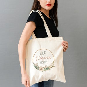 Sac EVJF personnalisé au prénom, date de votre choix Cadeau témoin, demoiselle d'honneur, future mariée, mariage, Tote bag, pochette image 7