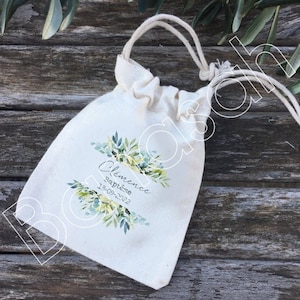 Pochons à dragées ou cadeaux en coton personnalisés pour Mariage ou Baptême ! mariage cadeaux invités ballotins dragées champêtre