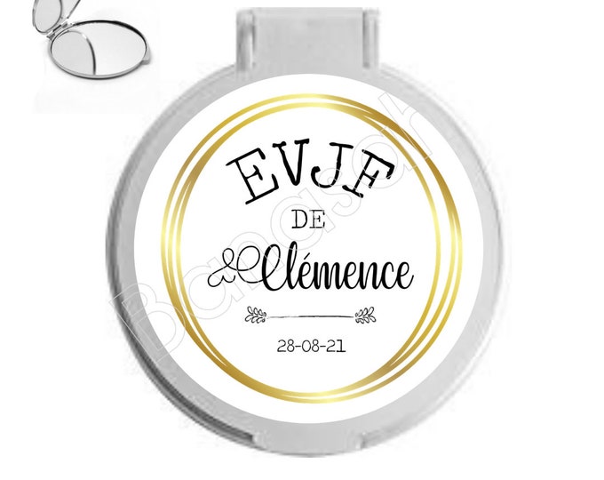 Custom pocket mirror for EVJF, bachelorette party, bridesmaid, witness ...