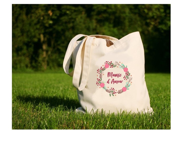 Tote bag "Granny of love", tote bag, cotton canvas bag, ecru color, canvas, gift, Possible for Grandma, Nanny, Mistress...