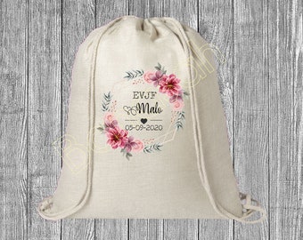 Personalized EVJF backpack, hen party with sliding links! Fast shipping wedding witness bride team