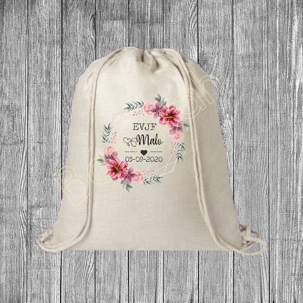 Personalized EVJF backpack, hen party with sliding links! Fast shipping wedding witness bride team