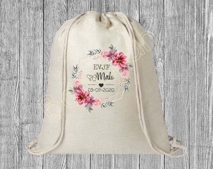 Personalized EVJF backpack, hen party with sliding links! Fast shipping wedding witness bride team