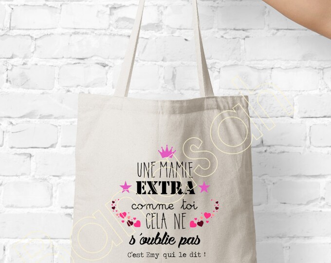 Tote custom bag, shopping bag, Available for Grandma, Mom, Godmother, Tata, Nanny, Mistress ...