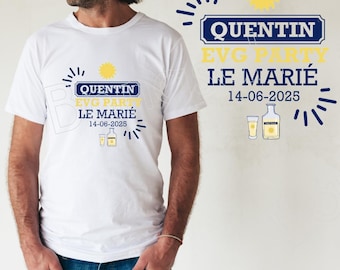Personalized cotton t-shirt for EVG! witness wedding gift Bachelor party, man, best man, Pastis Ricard theme