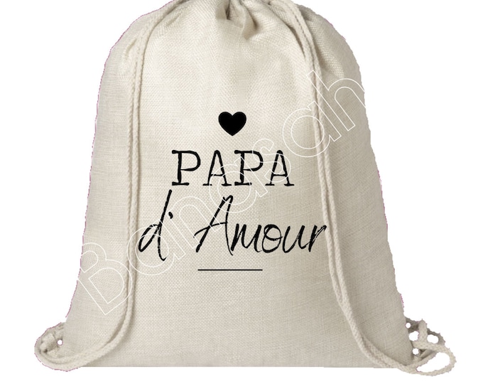 Backpack "Papa d'Amour" shopping bag, Ideal as a practical and original gift for Father