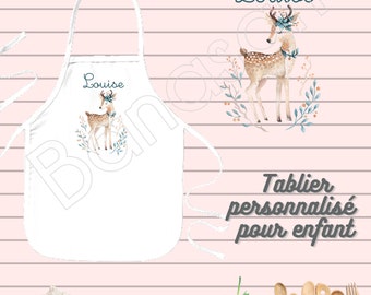 Tablier de cuisine personnalisable pour enfant / Junior, Idée cadeau personnalisé anniversaire, noël original, tablier pour petit chef