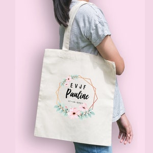 Sac EVJF personnalisé au prénom, date de votre choix Cadeau témoin, demoiselle d'honneur, future mariée, mariage, Tote bag, pochette 画像 4