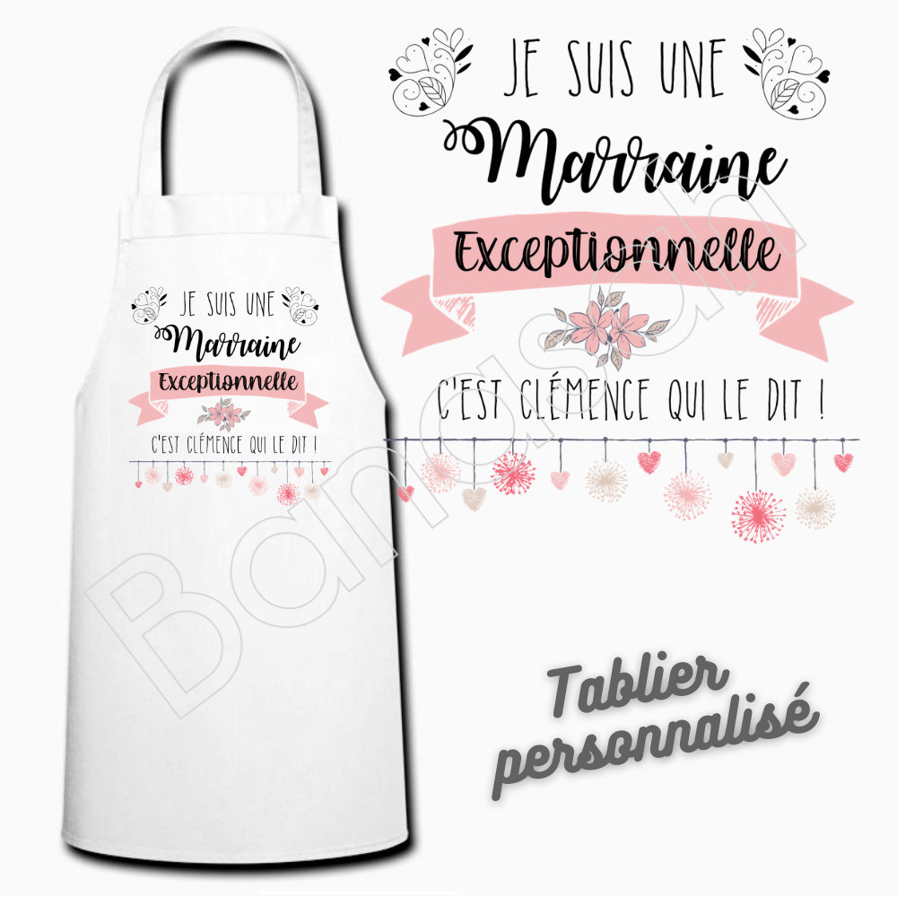 tablier de cuisine femme - tablier personnalisé, cadeau femme original,  cadeau anniversaire maman et mamie motif chat prenom idée