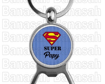 "Super Papy" Key Holder " Ideal for making an ideal gift to make an original and practical gift