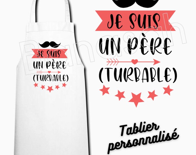 White customizable kitchen apron, adult size, Mom gift idea, humor, funny