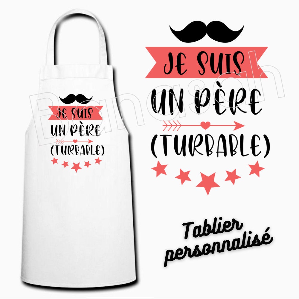 CADEAUX.COM - Tablier Cuisine Blanc à Personnaliser - Accro