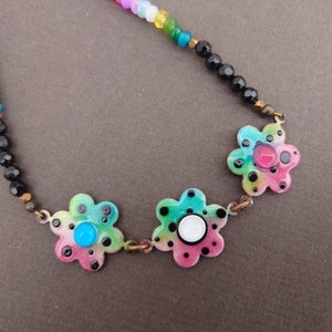 Flower necklace,Enamelled necklace,Quartz necklace,Rainbow necklace,Jade necklace,Agate necklace,Gemstone necklace,Floral necklace,OOAKOOAK