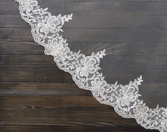 Mantilla Lace Veil, Veil, Wedding Veil, Bridal Veil, Ivory Veil, Lace Veil.