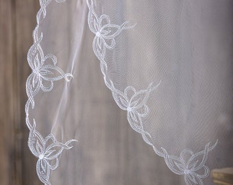Two-Tier Wedding Veil with Blusher, Cathedral or Chapel Length