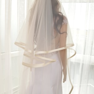 Horsehair Tulle Veil,Ivory veil,Soft Ivory Horsehair Veil, Bridal Wedding Veil, Horsehair Wedding Veil, Horsehair Chapel  Veil